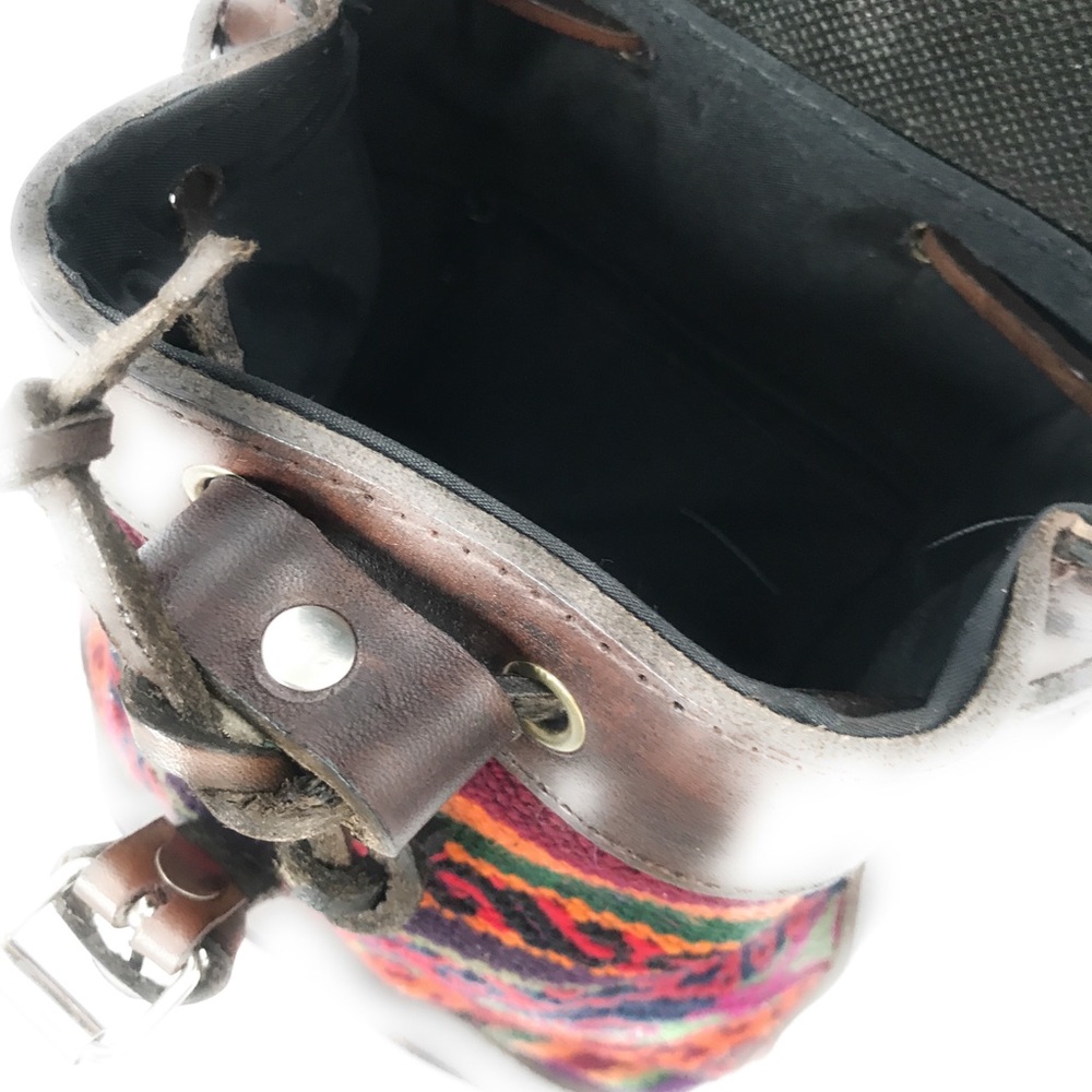 Mini Peruvian Leather And Wool Backpack. - image 6